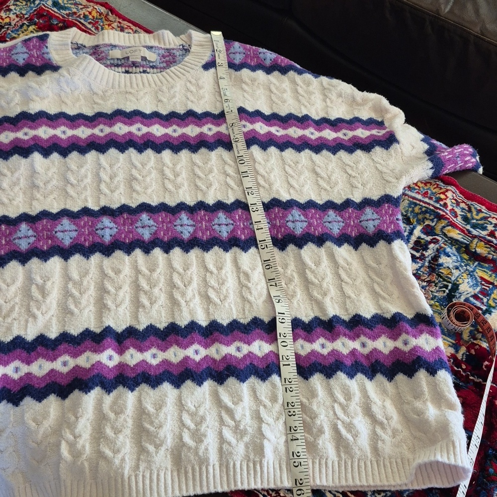 Ann Taylor LOFT Womens Fair Isle Nordic Cabincore Ski Cable Knit SzXXL.($1265) - Picture 9 of 16